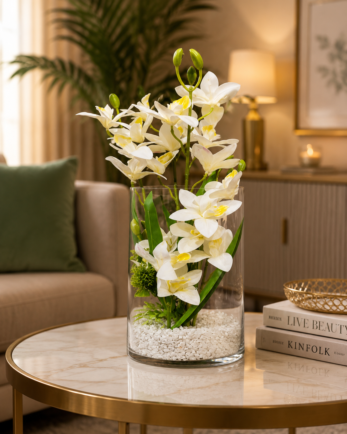 Composition Florale Orchidée Blanche Premium